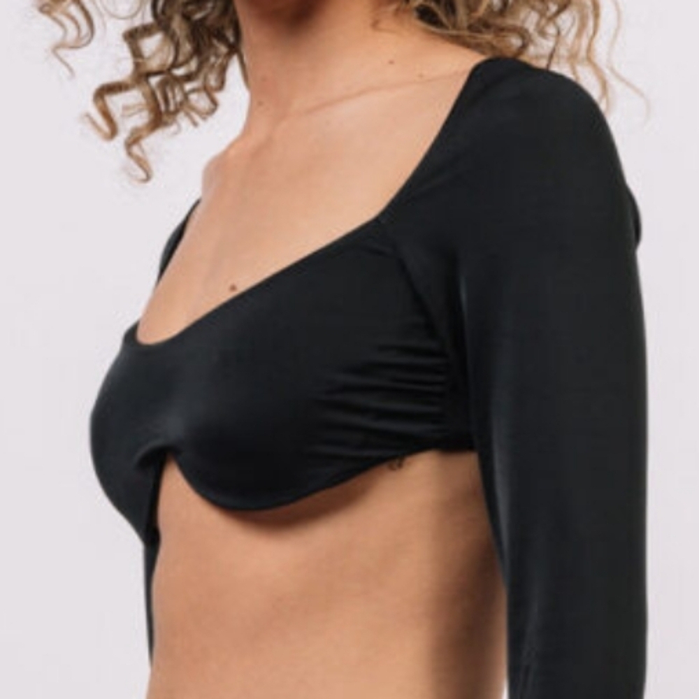 NWT We Are HAH Black Keep It Up Top Long Sleeve Rash Guard Underwire Large - Picture 2 of 15